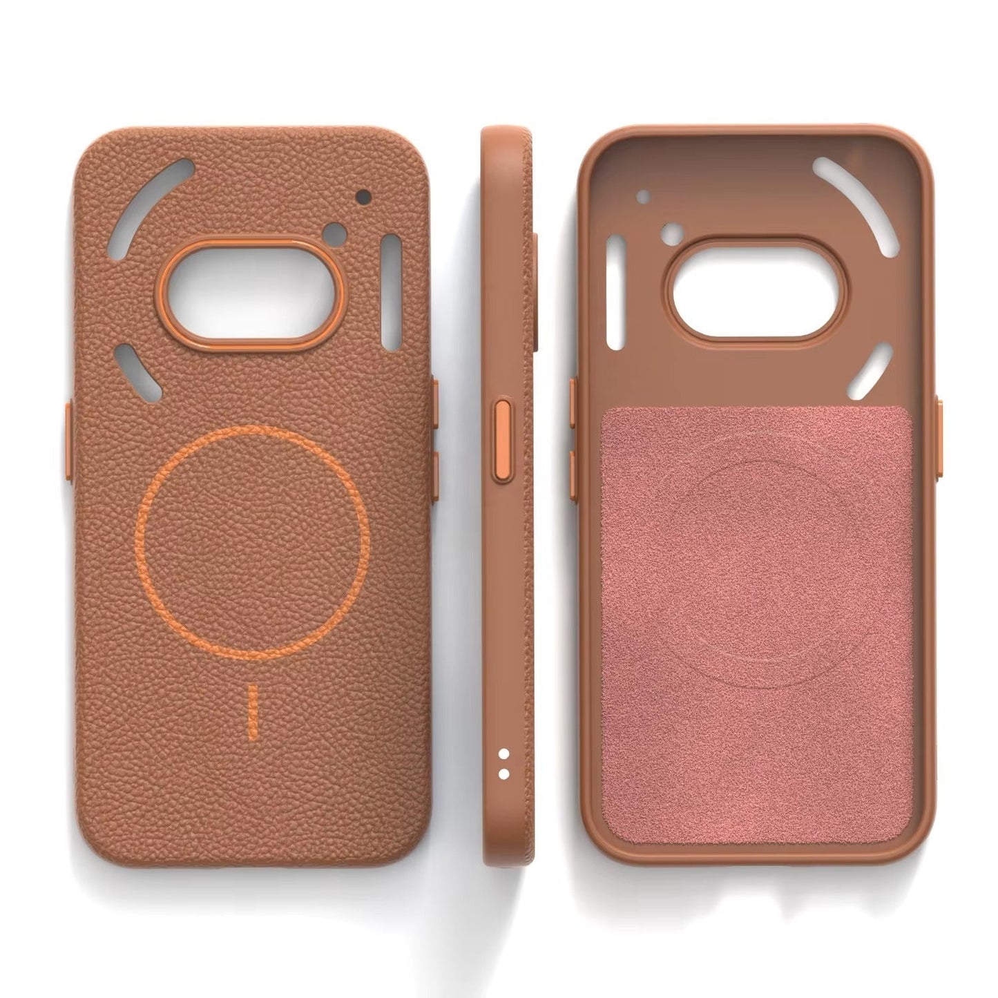 Nothing Phone 2a - Branded Leather Texture MagSafe Compatible Anti-Slip Soft Case