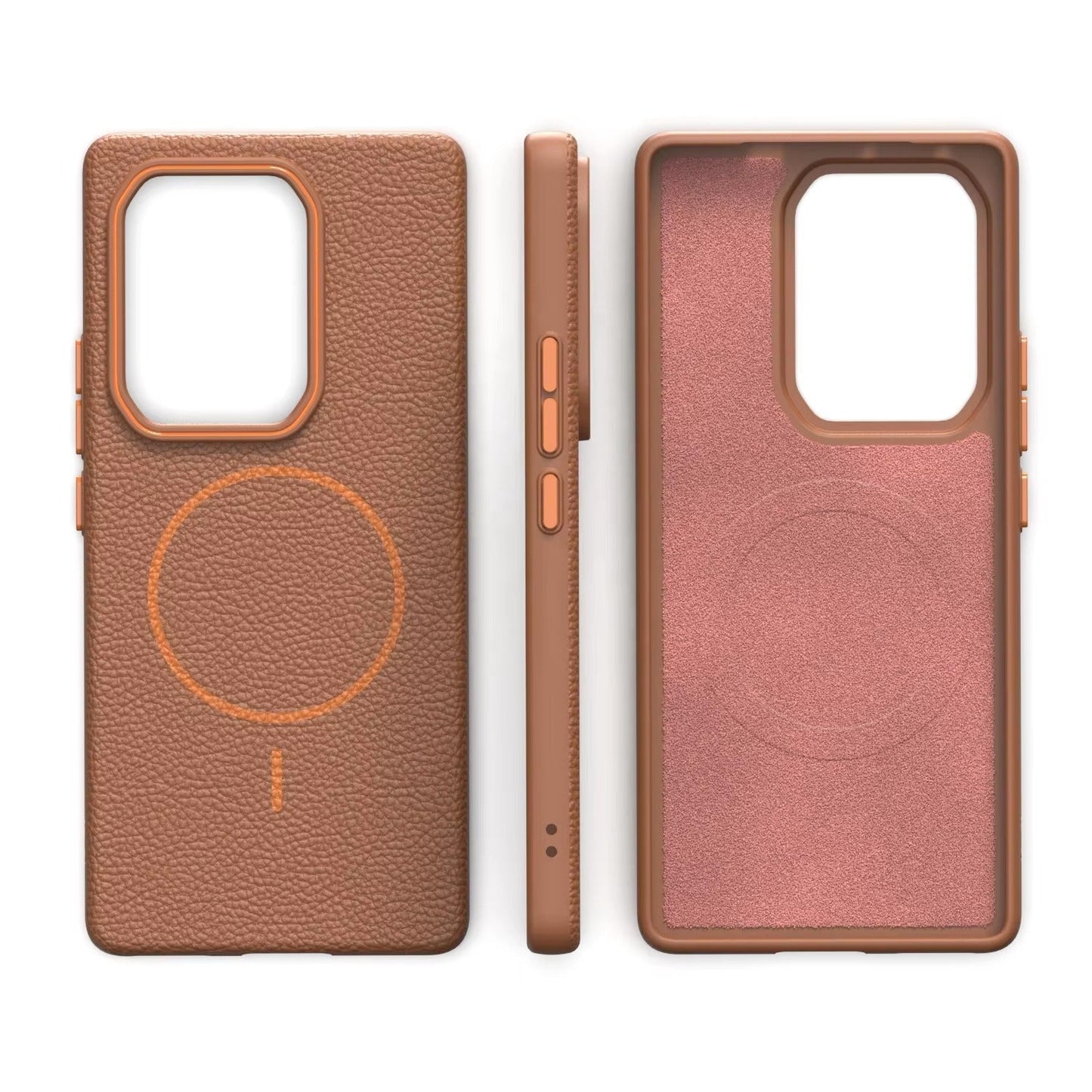 Infinix Note 50/ Note 50 Pro - Branded Leather Texture MagSafe Compatible Anti-Slip Soft Case