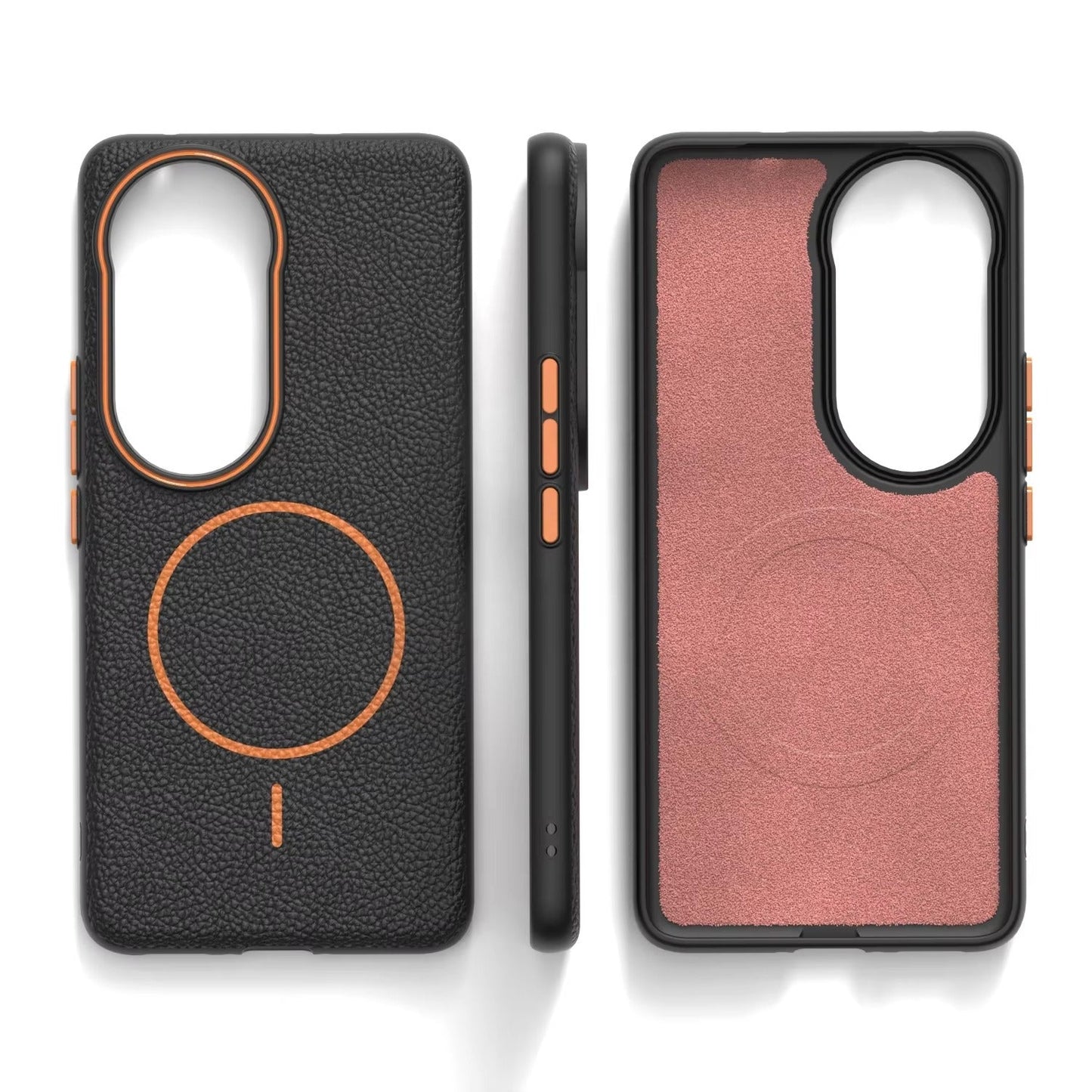 Vivo V50 - Branded Leather Texture MagSafe Compatible Anti-Slip Soft Case