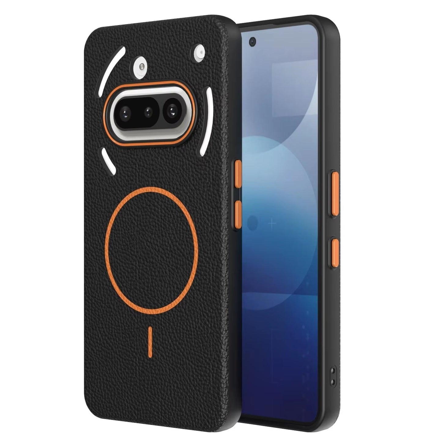 Nothing Phone 3a - Branded Leather Texture MagSafe Compatible Anti-Slip Soft Case