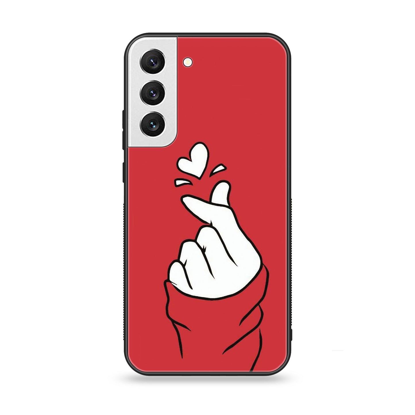 Samsung Galaxy S21 FE - Finger Heart BTS - Premium Metal Printed soft Bumper shock Proof Case CS-39154