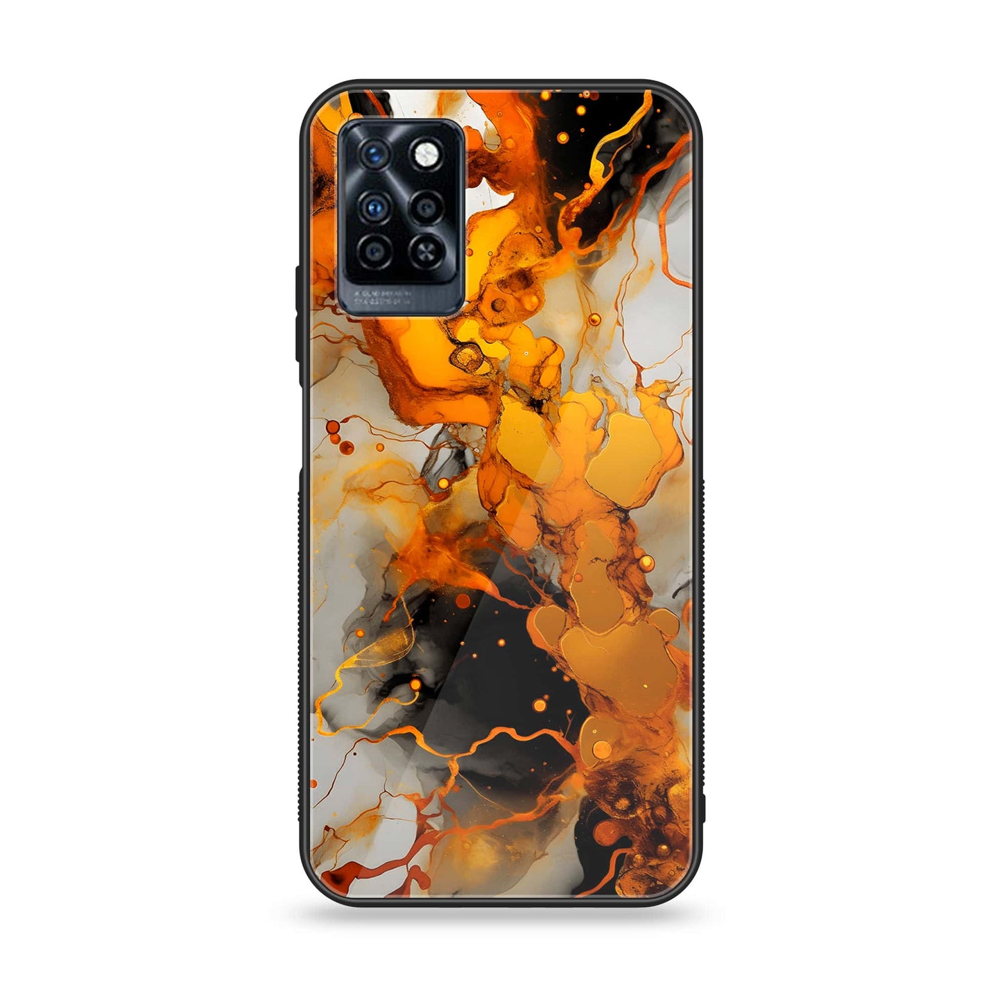 Infinix Note 10 Pro - Liquid Marble Design 2 - Premium Printed Glass soft Bumper shock Proof Case CS-38545