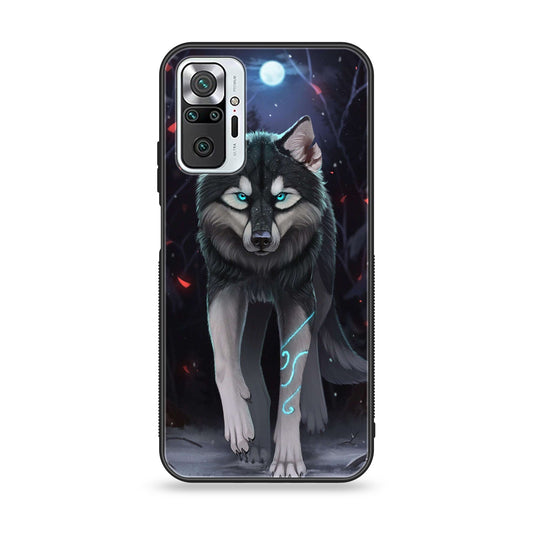 Xiaomi Redmi Note 10 Pro - Wolf Design 8 - Premium Printed Glass soft Bumper shock Proof Case CS-37228