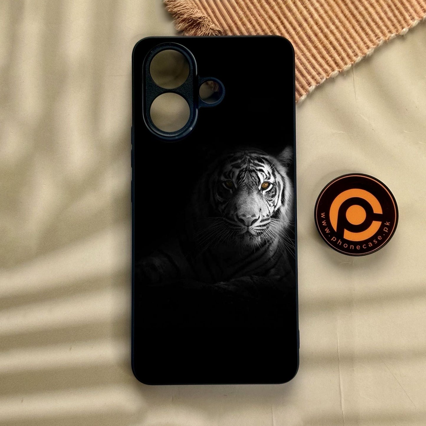 Vivo V60 Lite  - Tiger Design 10 - Premium Metal Printed Soft Bumper Shock Proof Case