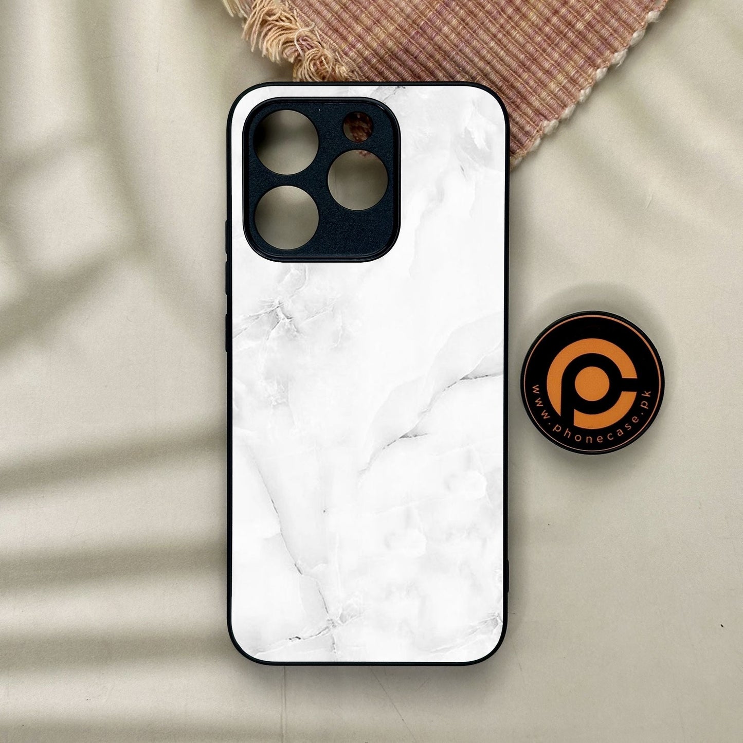 Realme 15T - White Design 5 - Premium Metal Printed Soft Bumper Shock Proof Case