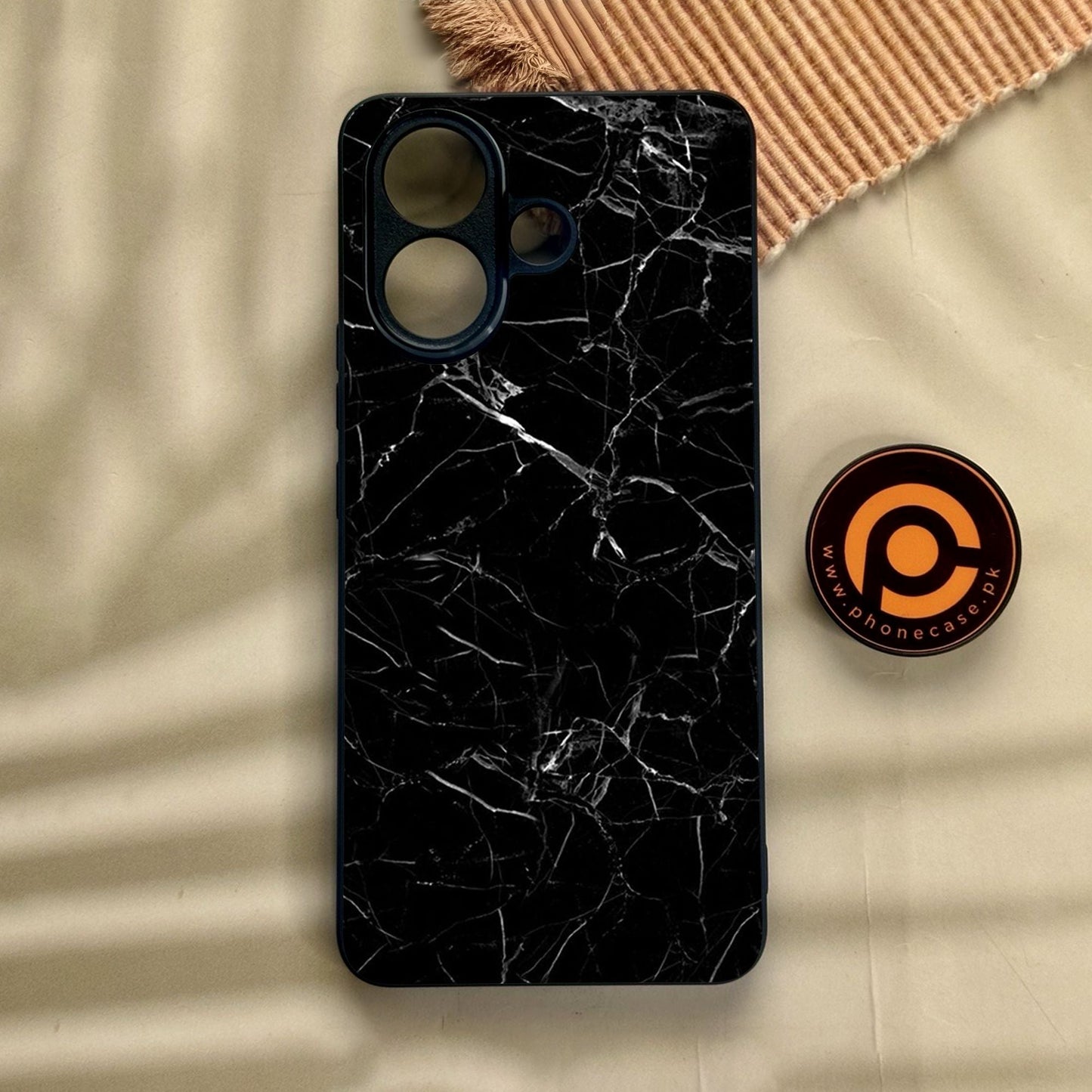 Vivo V60 Lite  - Black Marble Design 1 - Premium Metal Printed Soft Bumper Shock Proof Case