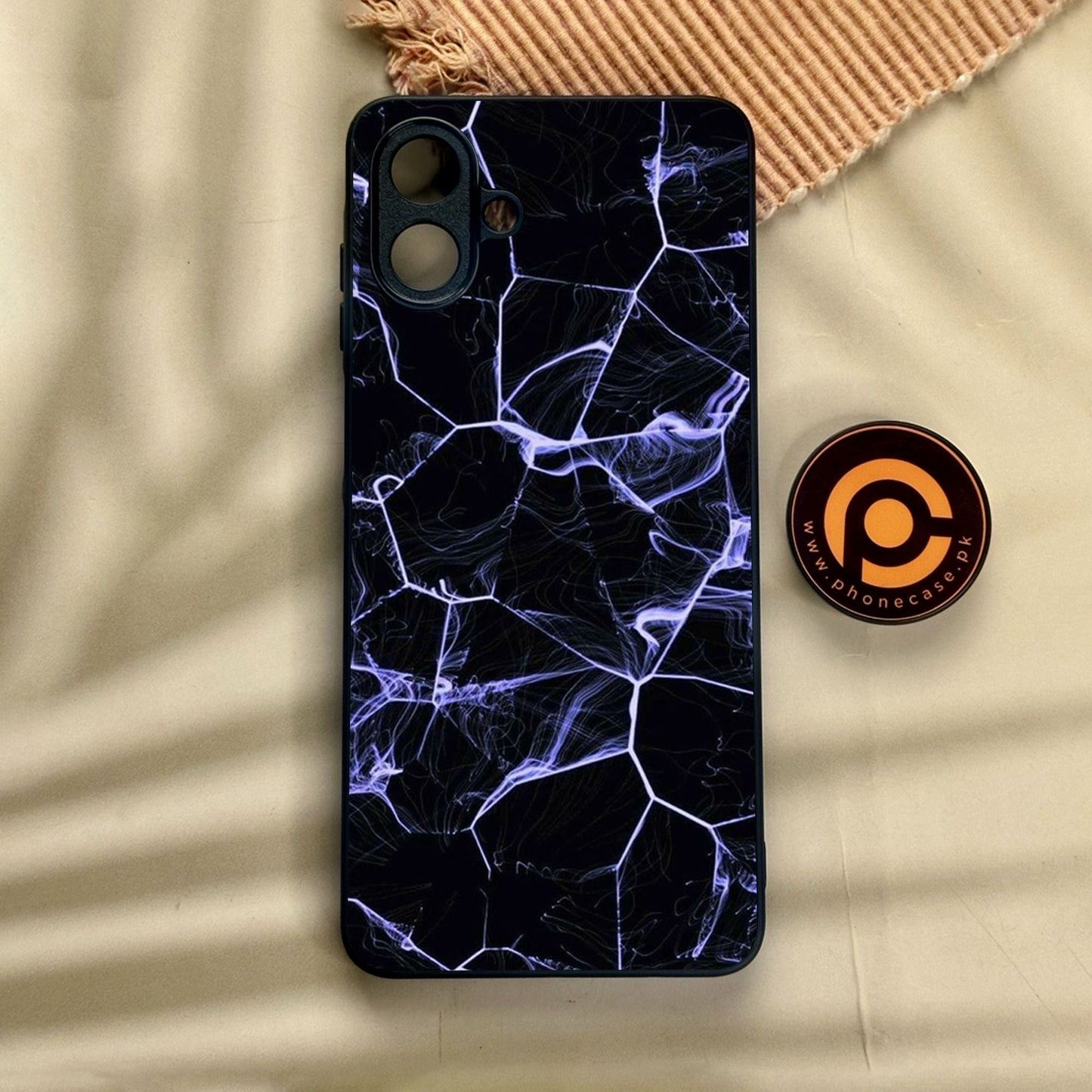 Samsung Galaxy A07 - Black Marble Design 10 - Premium Metal Printed Soft Bumper Shock Proof Case