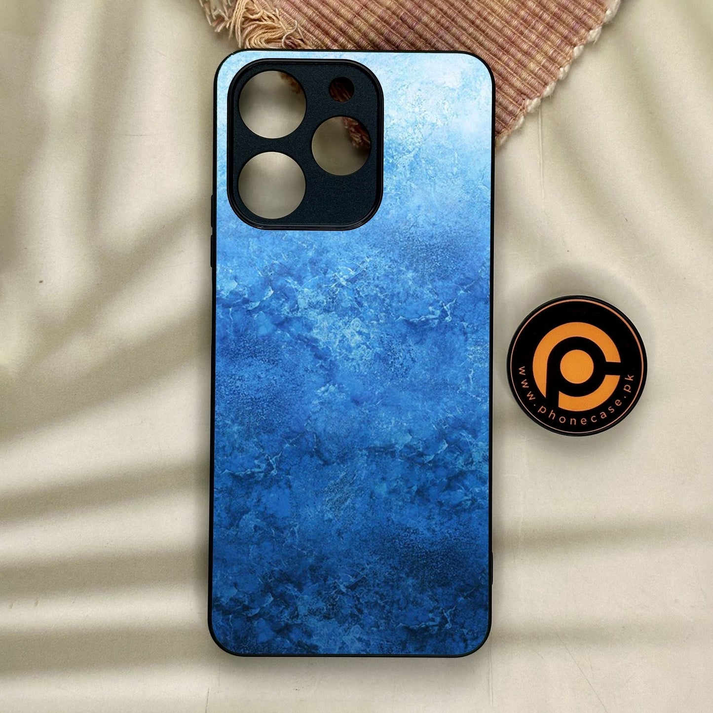 Realme Note 70 - Blue Marble Design 2 - Premium Metal Printed Soft Bumper Shock Proof Case