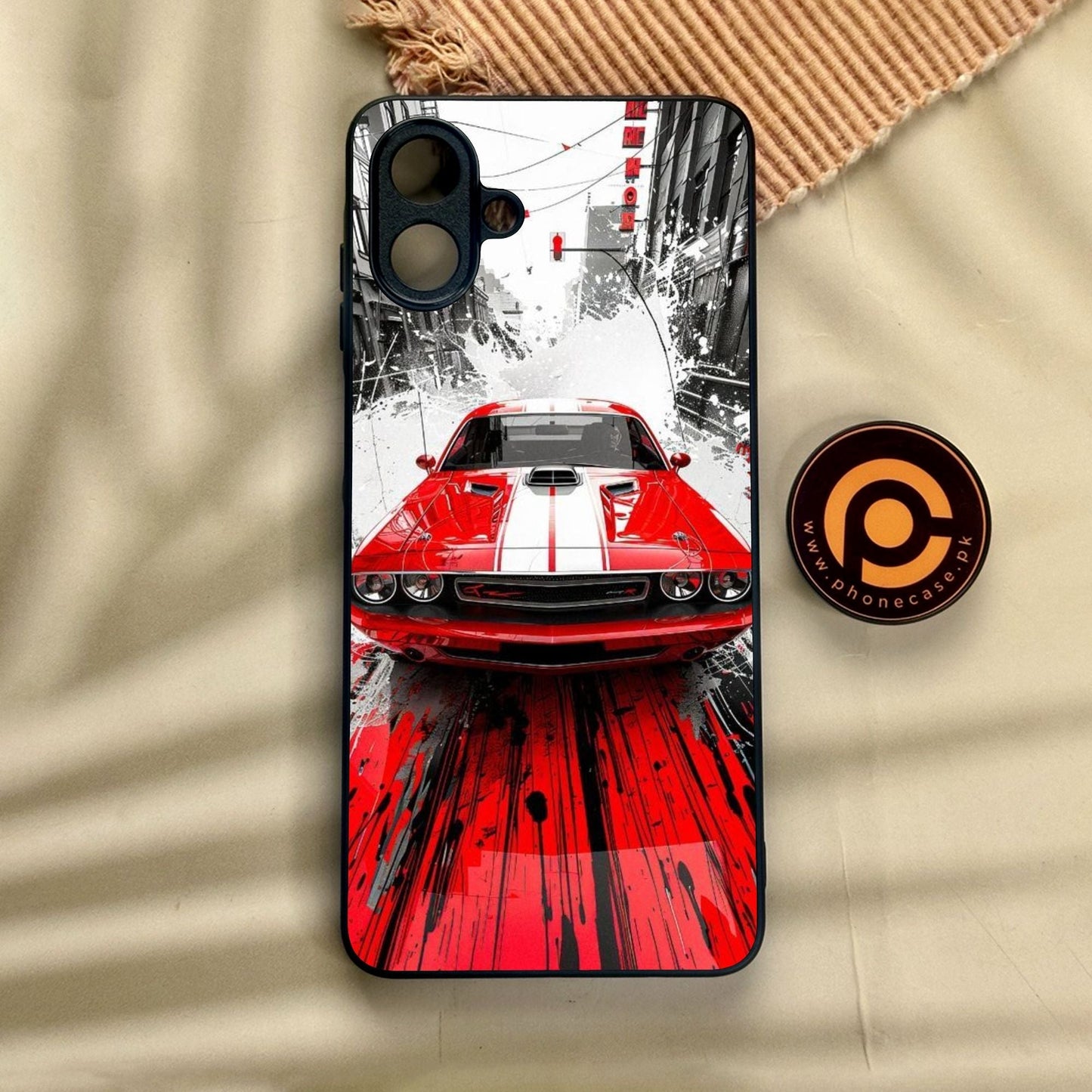 Samsung Galaxy A07 - Red Muscle Car Thrill - Premium Metal Printed Soft Bumper Shock Proof Case