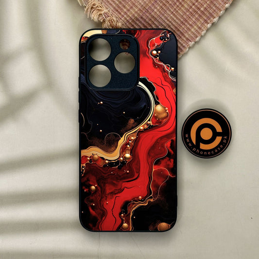 Realme 15T - Red Gold Marble - Premium Metal Printed Soft Bumper Shock Proof Case