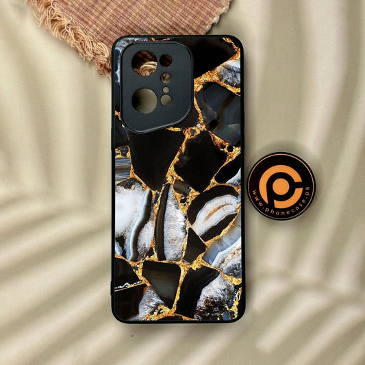 Oppo Find X5 Pro - Black Marble Design 5 - Premium Metal Printed Soft Bumper Shock Proof Case