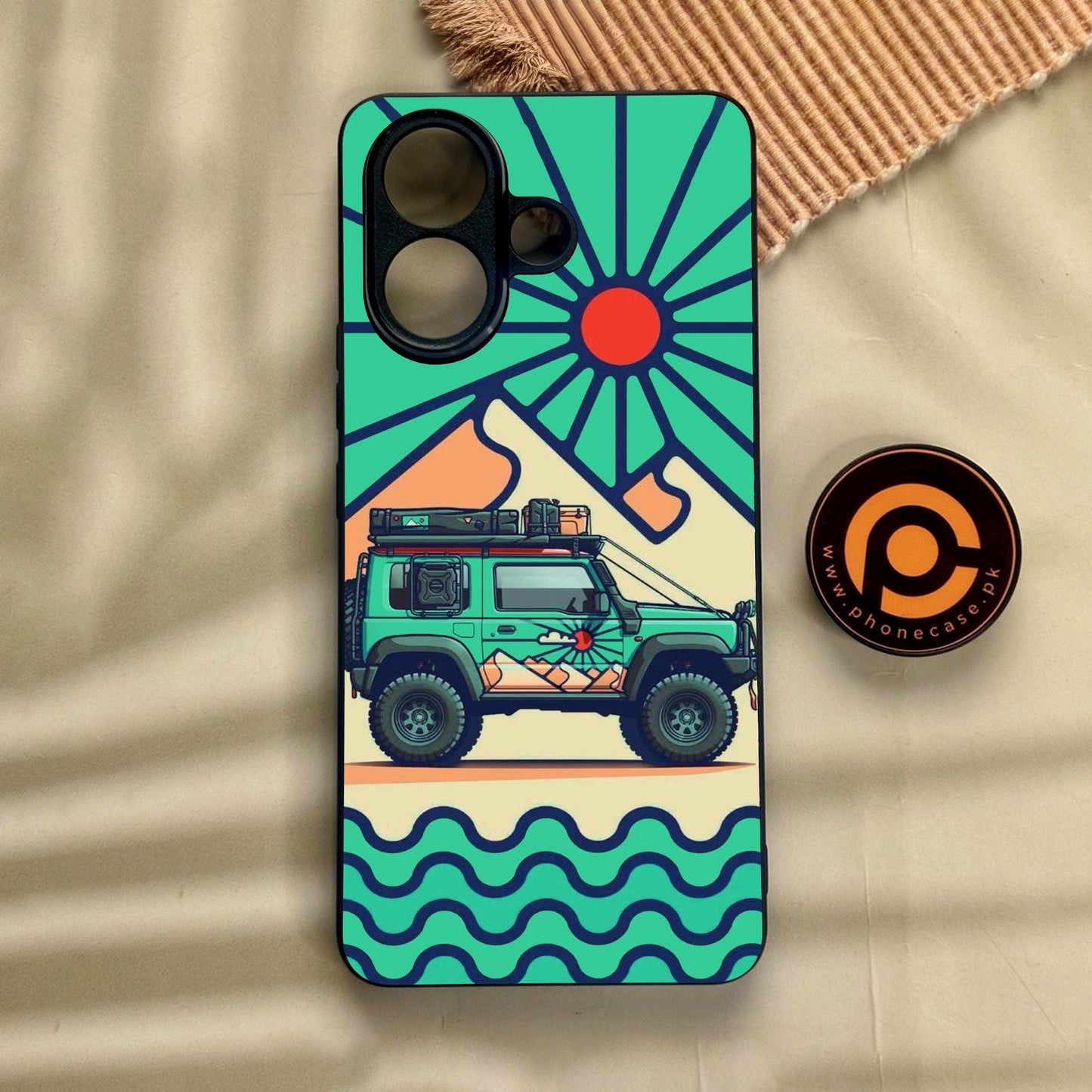 Vivo V60 Lite  - Suzuki Jimny Design - Premium Metal Printed Soft Bumper Shock Proof Case