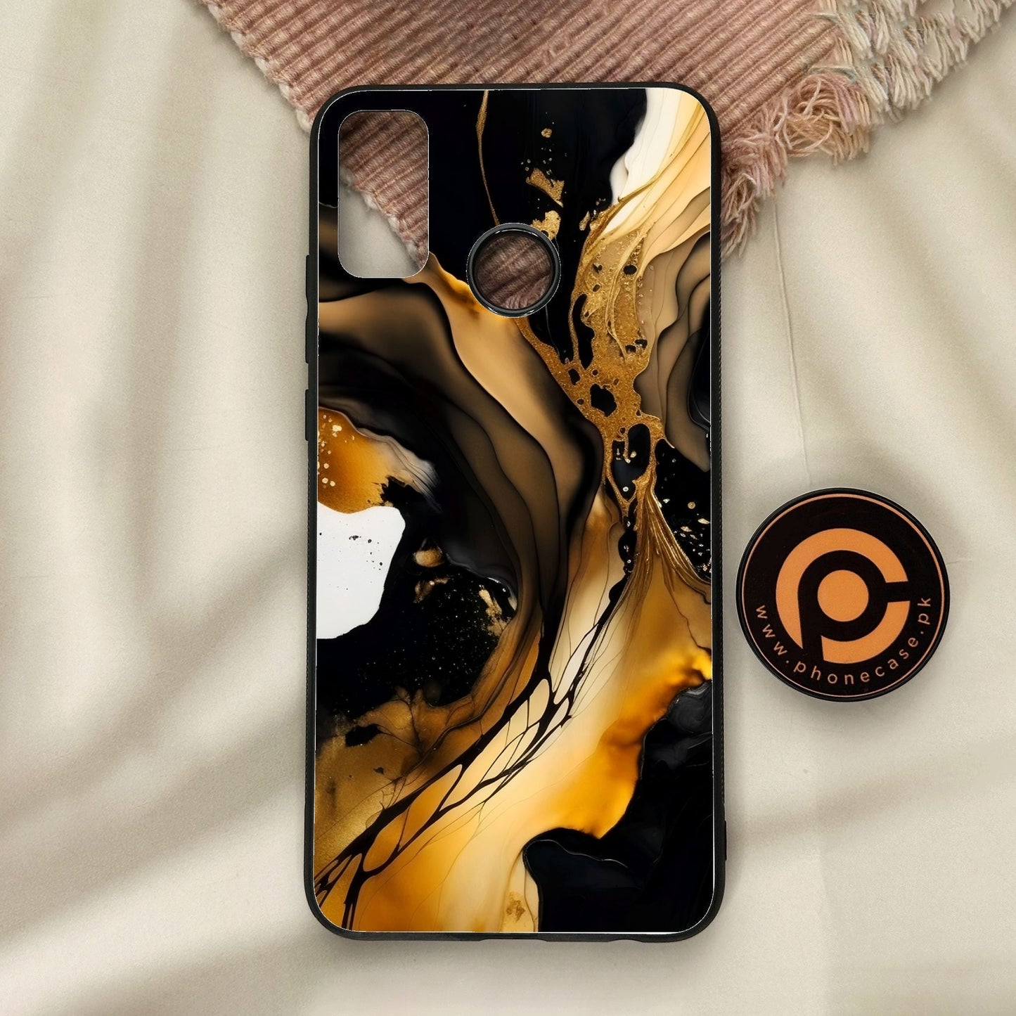 Honor 9X Lite - Liquid Design 10 - Premium Metal Printed Soft Bumper Shock Proof Case