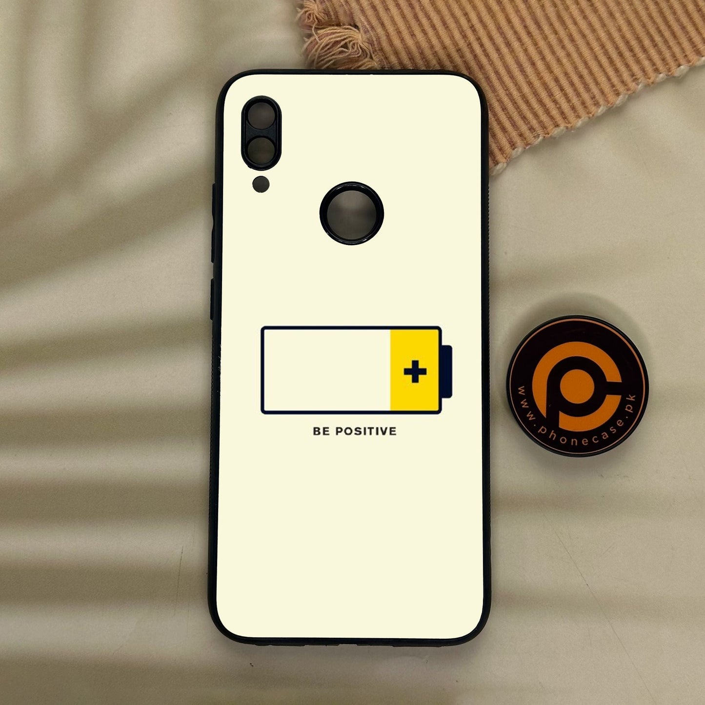 Redmi Note 7 - Be Positive Design - Premium Metal Printed Soft Bumper Shock Proof Case
