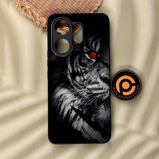 Vivo V60 - Tiger Design 7 - Premium Metal Printed Soft Bumper Shock Proof Case