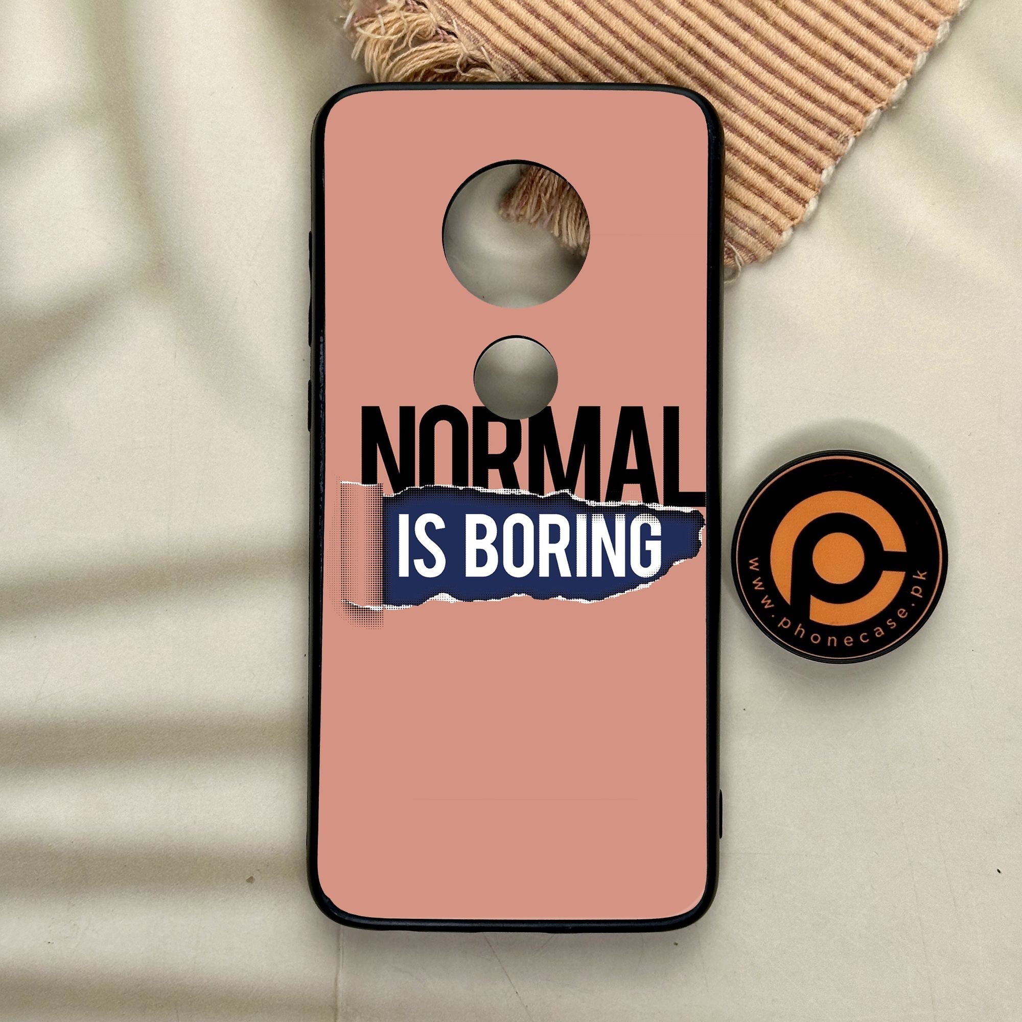 Motorola Moto G7 - Normal Is Boring Design - Premium Metal Printed Soft Bumper Shock Proof Case