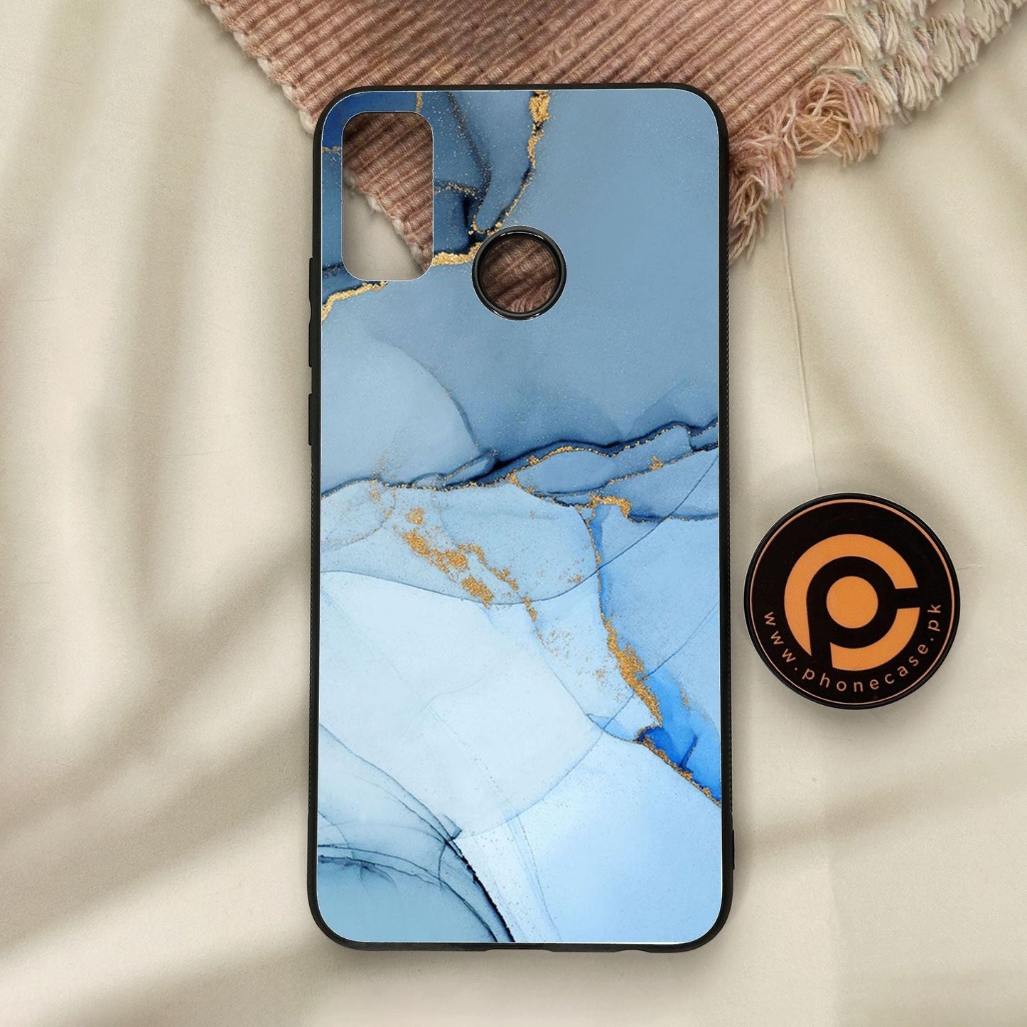 Honor 9X Lite - Blue Marble Design 8 - Premium Metal Printed Soft Bumper Shock Proof Case