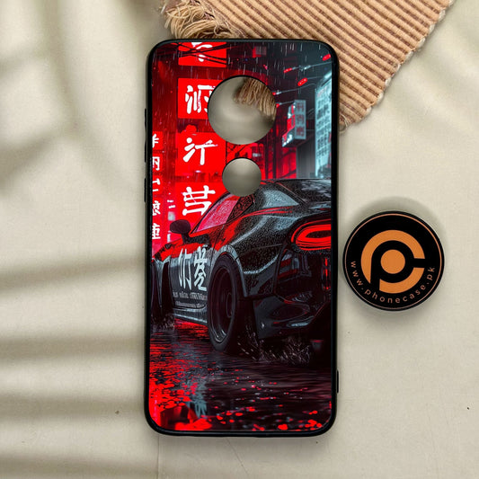 Motorola Moto G7 - Tokyo Dark Night Racing Car - Premium Metal Printed Soft Bumper Shock Proof Case