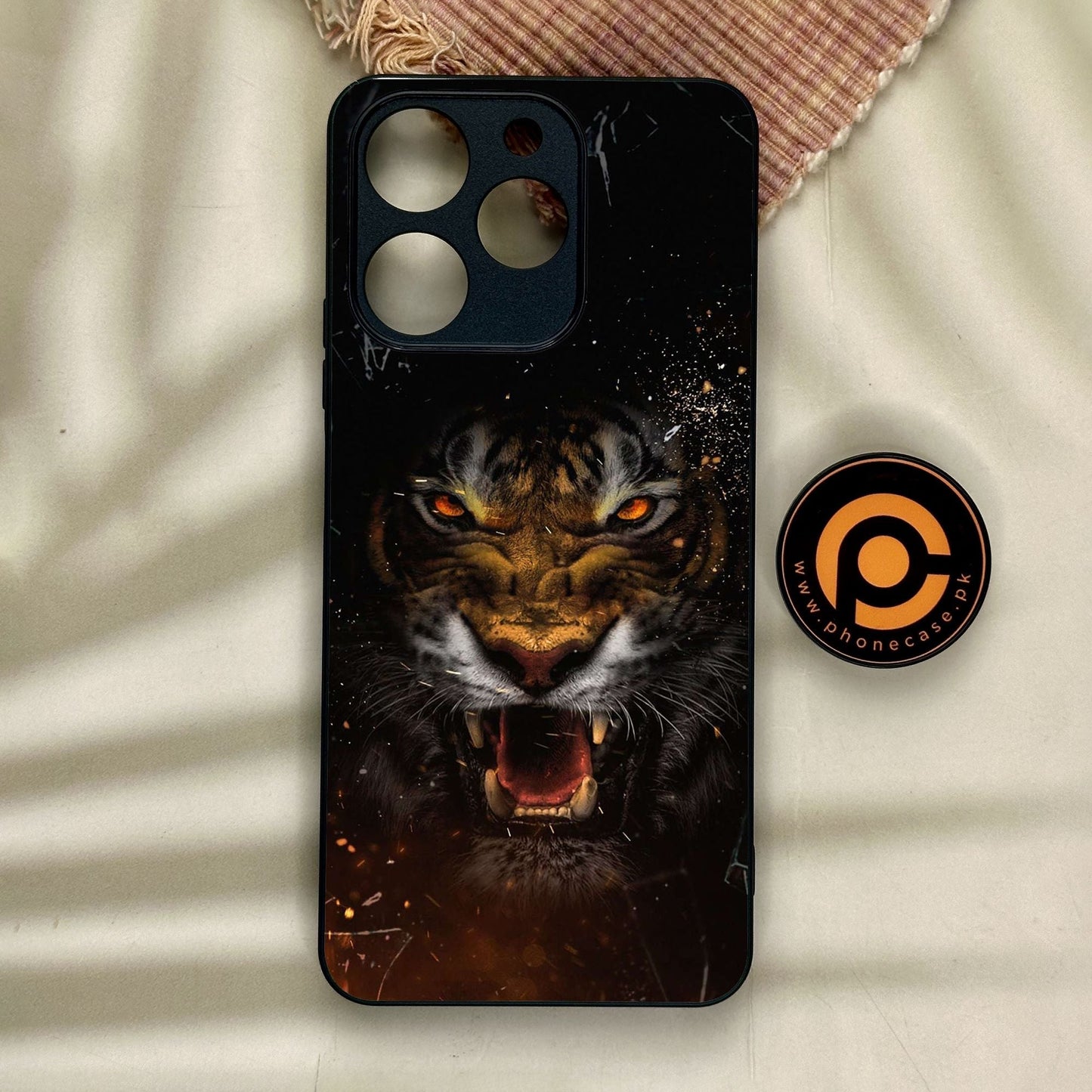 Realme Note 70 - Tiger Design 9 - Premium Metal Printed Soft Bumper Shock Proof Case
