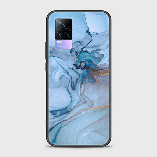 Vivo V21e - Blue Marble Design 1  - Premium Printed Glass soft Bumper shock Proof Case CS-37910