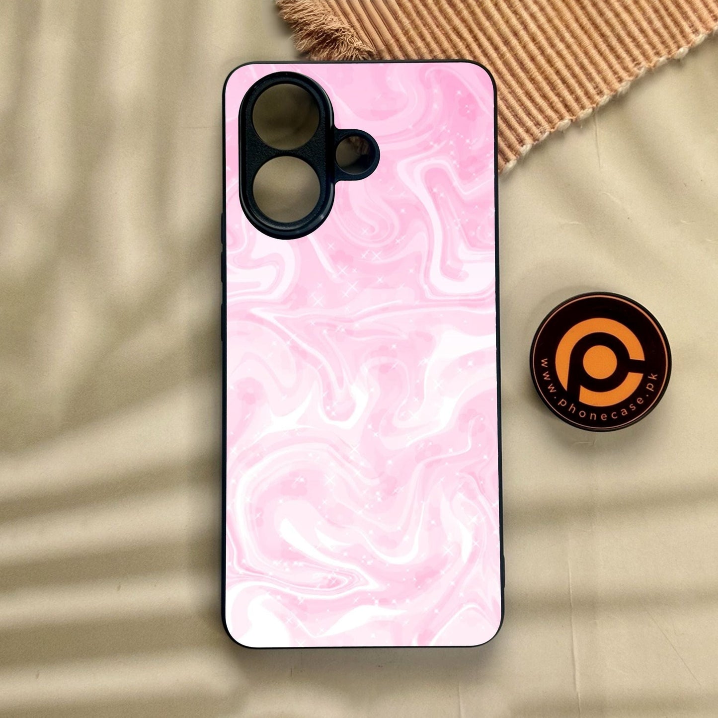 Vivo V60 Lite  - Pink Design 9 - Premium Metal Printed Soft Bumper Shock Proof Case