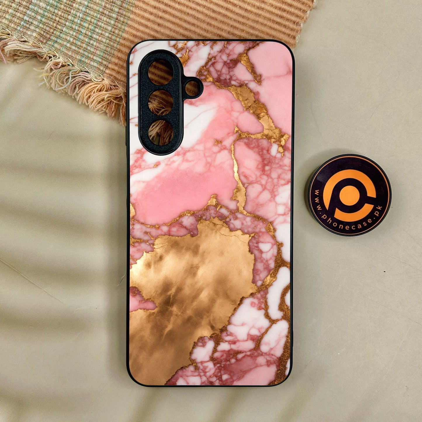 Samsung Galaxy A17 - Pink Marble 2.0 Design 7 - Premium Metal Printed Soft Bumper Shock Proof Case