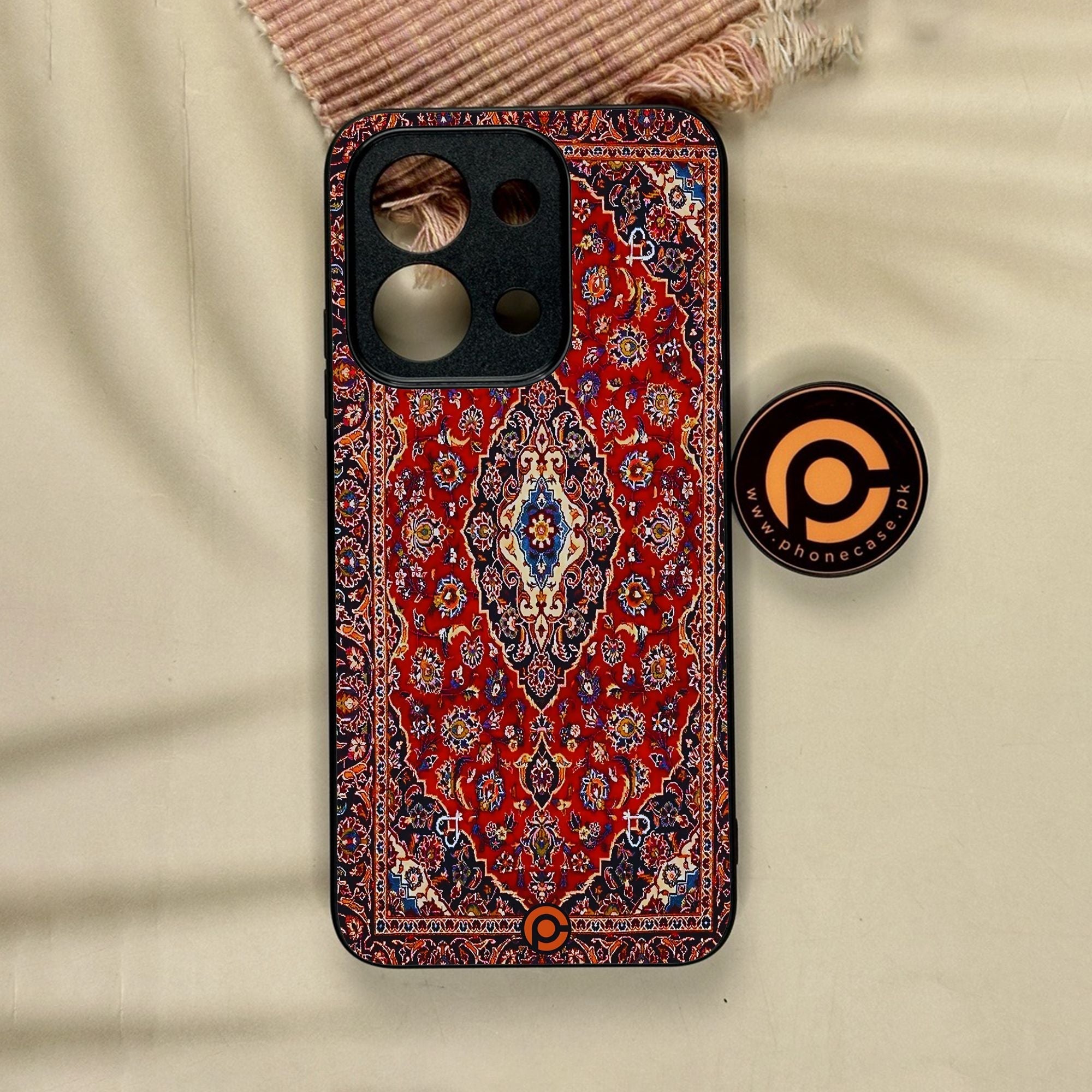 Xiaomi Poco C85 - Persian Rug Design 2 - Premium Metal Printed Soft Bumper Shock Proof Case