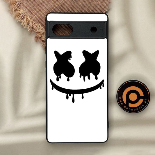 Google Pixel 6a - Marshmello Face - Premium Metal Printed Soft Bumper Shock Proof Case  CS-38313