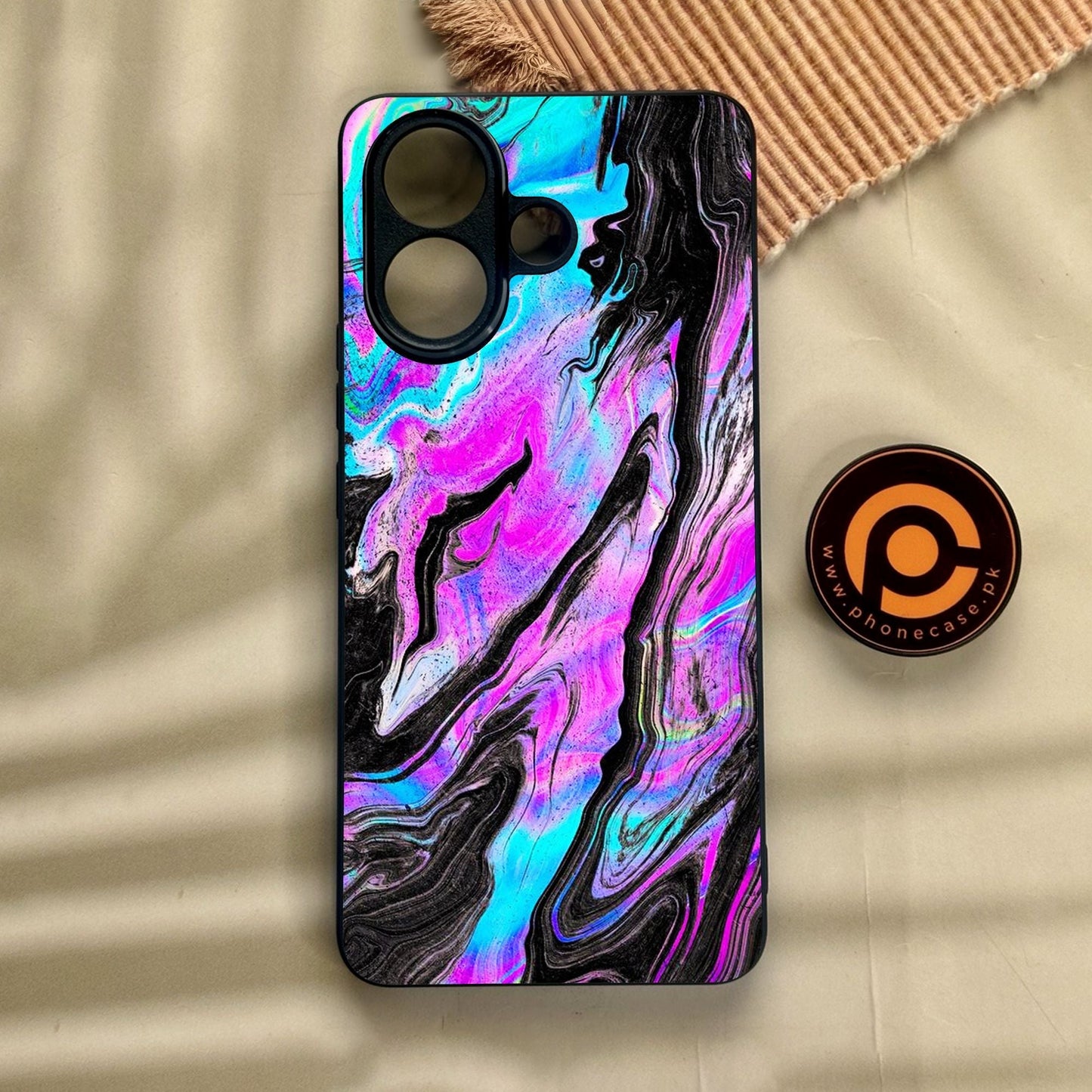 Vivo V60 Lite  - Cosmic Inferno - Premium Metal Printed Soft Bumper Shock Proof Case