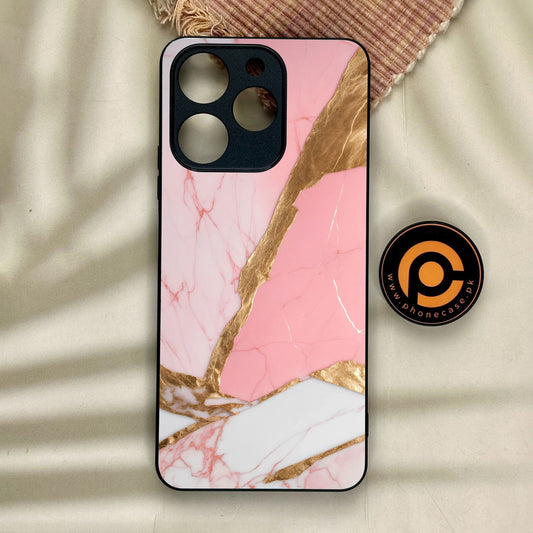 Realme Note 70 - Pink Marble 2.0 Design 2 - Premium Metal Printed Soft Bumper Shock Proof Case