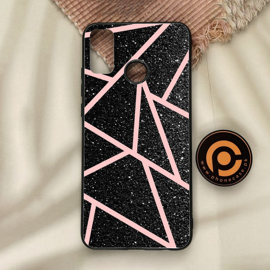 Honor 9X Lite - Black Sparkle Glitter With Rosegold - Premium Metal Printed Soft Bumper Shock Proof Case
