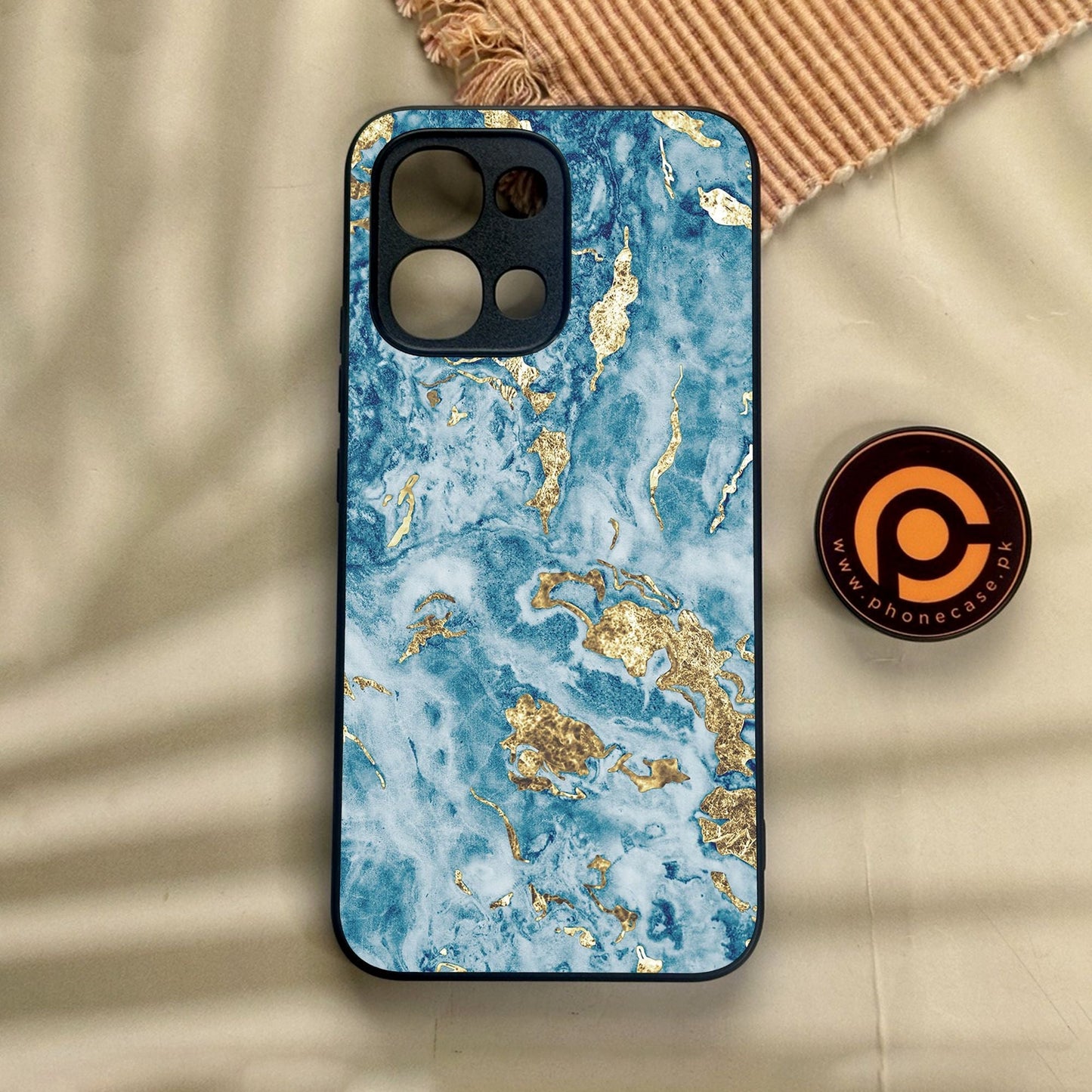 Oppo A6 Pro - Blue 2.0 Design 7 - Premium Metal Printed Soft Bumper Shock Proof Case