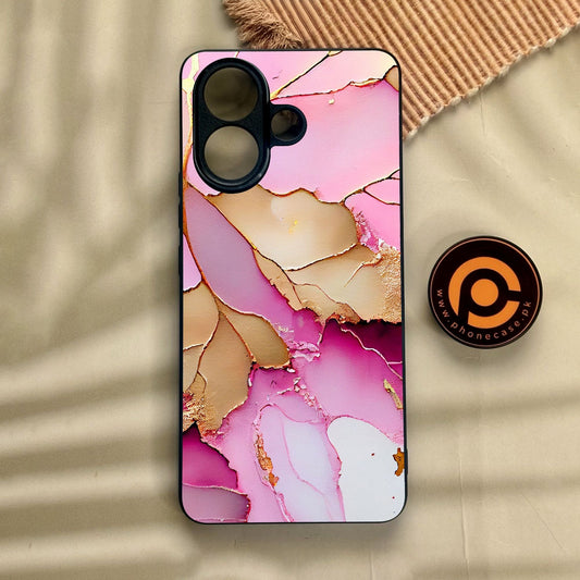 Vivo V60 Lite  - Pink Marble 2.0 Design 4 - Premium Metal Printed Soft Bumper Shock Proof Case