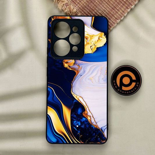 Realme 15 - Blue Golden Marble - Premium Metal Printed Soft Bumper Shock Proof Case