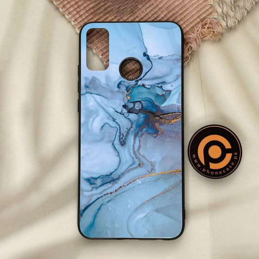 Honor 9X Lite - Blue Marble Design 1 - Premium Metal Printed Soft Bumper Shock Proof Case