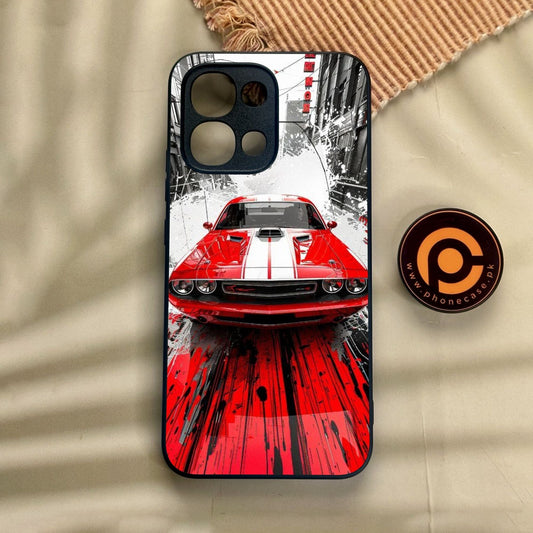 Oppo A6 Pro - Red Muscle Car Thrill - Premium Metal Printed Soft Bumper Shock Proof Case