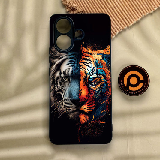 Vivo V60 Lite  - Tiger 2.0 Design 1 - Premium Metal Printed Soft Bumper Shock Proof Case