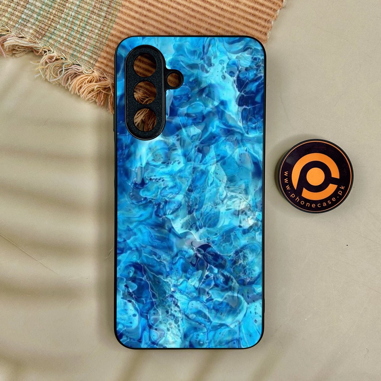 Samsung Galaxy A17 - Blue Marble Design 6 - Premium Metal Printed Soft Bumper Shock Proof Case