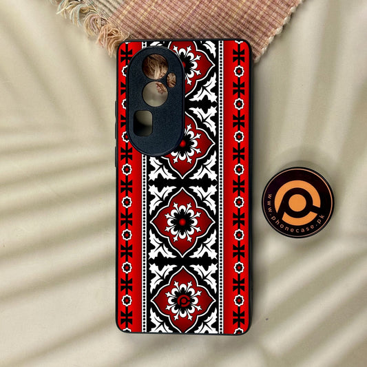 Oppo Reno 10 Pro Plus - Ajrak Design 1 - Premium Metal Printed Soft Bumper Shock Proof Case