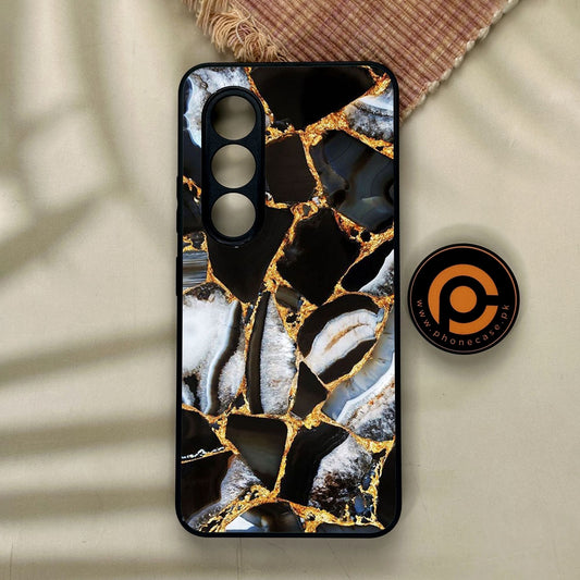 Itel S25 - Black Marble Design 5 - Premium Metal Printed Soft Bumper Shock Proof Case