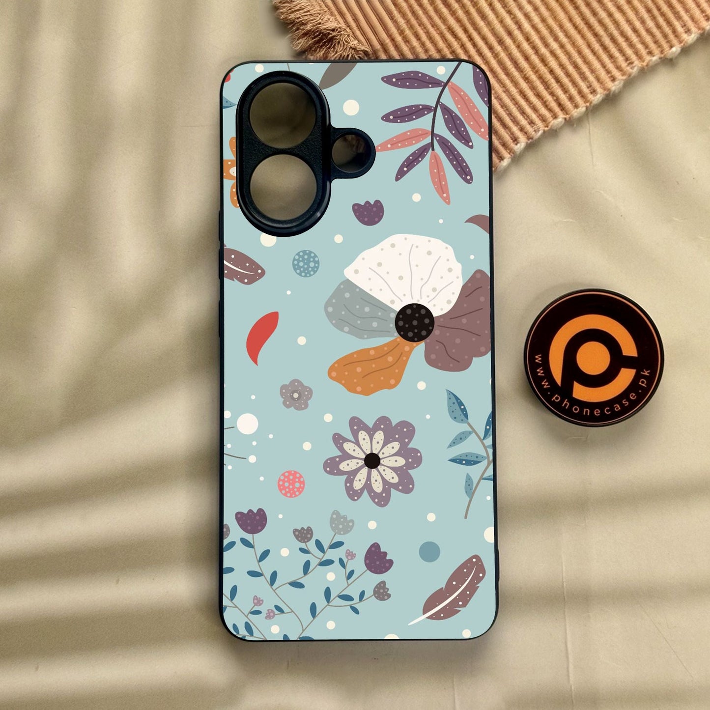 Vivo V60 Lite  - Floral Series Design 5 - Premium Metal Printed Soft Bumper Shock Proof Case