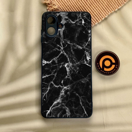 Samsung Galaxy A07 - Black Marble Design 4 - Premium Metal Printed Soft Bumper Shock Proof Case