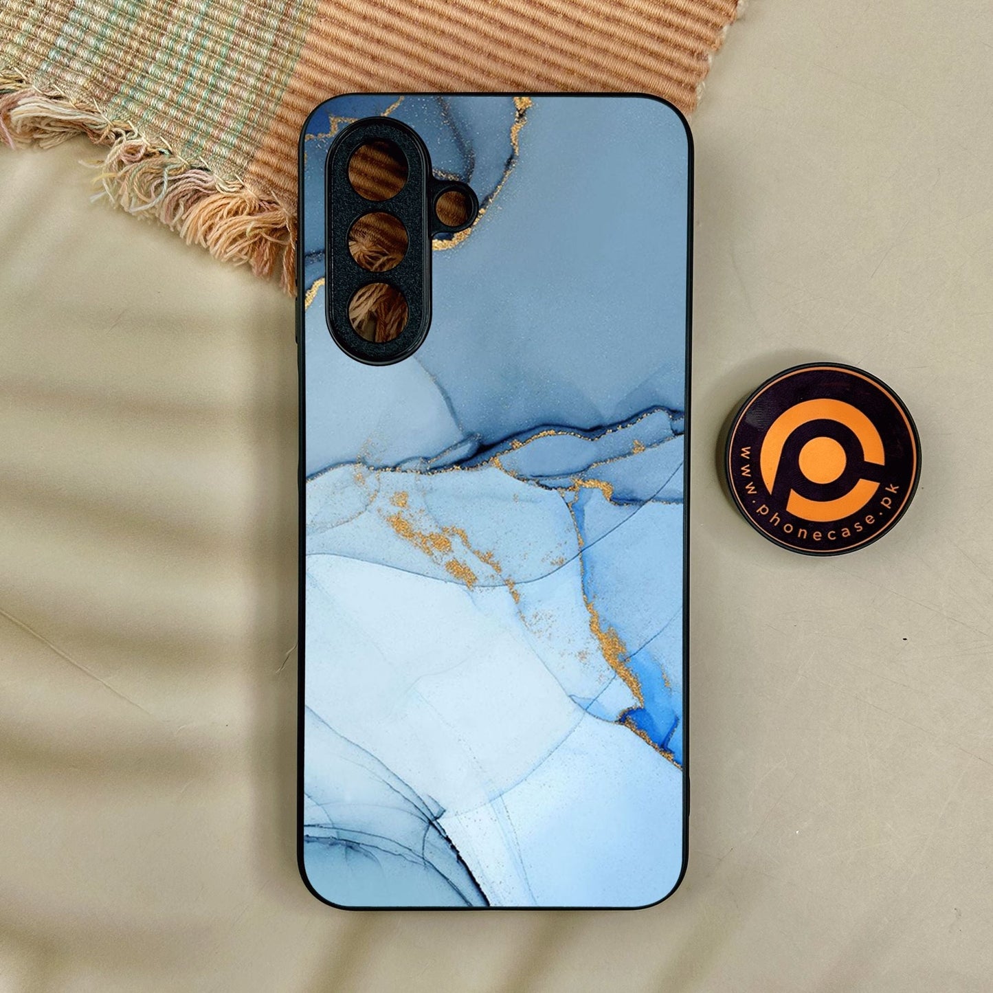 Samsung Galaxy A17 - Blue Marble Design 8 - Premium Metal Printed Soft Bumper Shock Proof Case