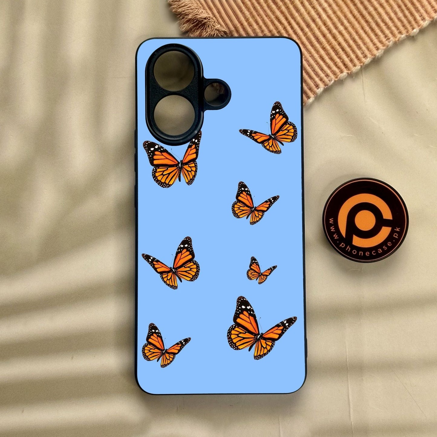 Vivo V60 Lite  - Butterflies Design 3 - Premium Metal Printed Soft Bumper Shock Proof Case
