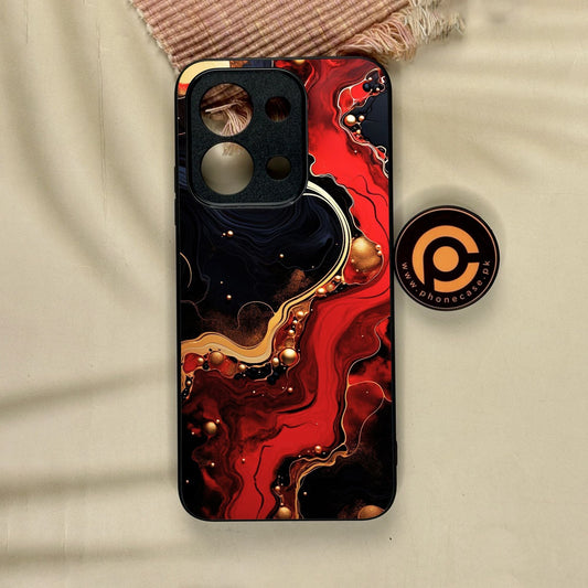 Xiaomi Redmi 15C - Red Gold Marble - Premium Metal Printed Soft Bumper Shock Proof Case