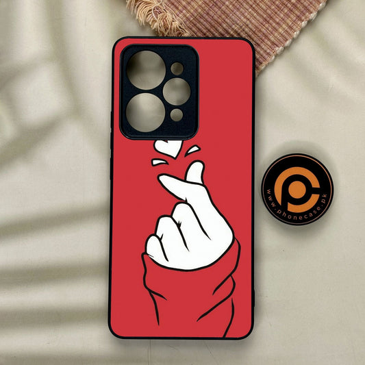 Realme 15 - Finger Heart Bts - Premium Metal Printed Soft Bumper Shock Proof Case