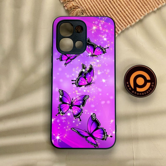 Oppo A6 Pro - Butterflies Design 8 - Premium Metal Printed Soft Bumper Shock Proof Case