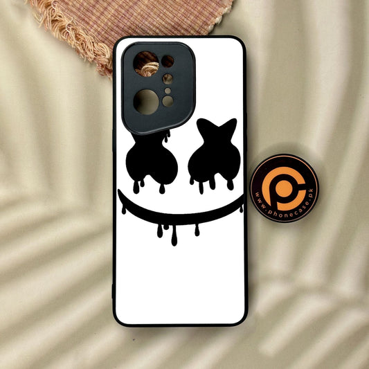 Oppo Find X5 Pro - Marshmello Face - Premium Metal Printed Soft Bumper Shock Proof Case