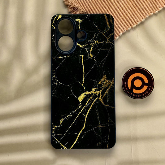 Vivo V60 Lite  - Black Marble Design 3 - Premium Metal Printed Soft Bumper Shock Proof Case