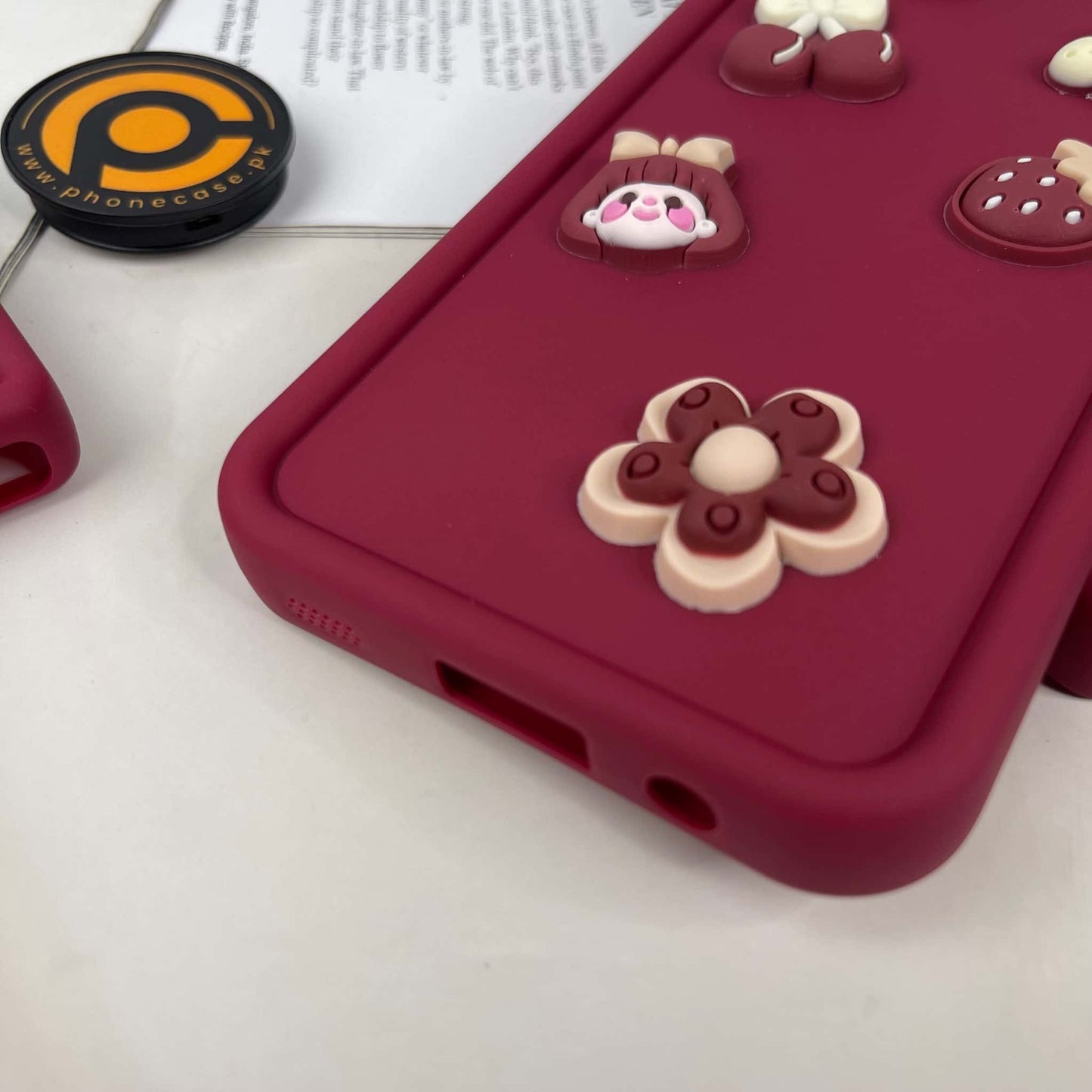 Nothing Phone 3a - Cute 3D Cherry Flower Icons Silicon Case